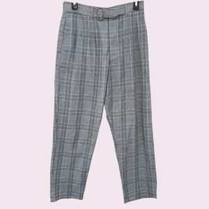NUDE monochrome plaid trousers